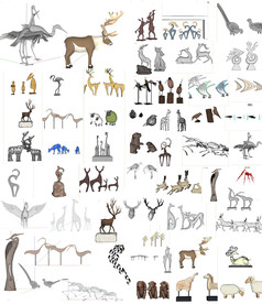 动物雕塑小品模型