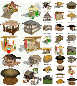 茅草屋模型