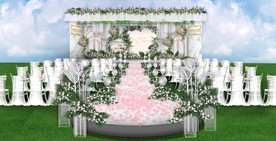 白绿色婚礼仪式区