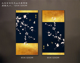 二联玄关花鸟装饰画