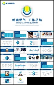 蓝绿色新奥燃气石油天燃气PPT