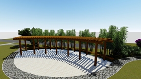 弧形花架局部效果图