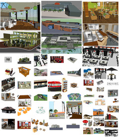 餐厅咖啡厅模型