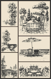 矢量欧洲手绘风景