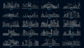 矢量世界城市建筑