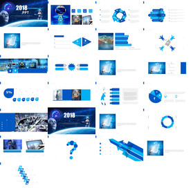 炫酷时尚工作总结汇报PPT模板