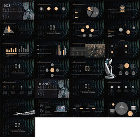 炫酷时尚工作总结汇报PPT模板