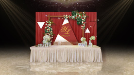 红色婚礼签到区