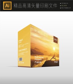 高清医疗器材保健品包装盒展开图