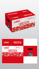 红色创意海鲜大礼包包装设计