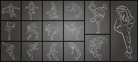矢量手绘街舞动作系列