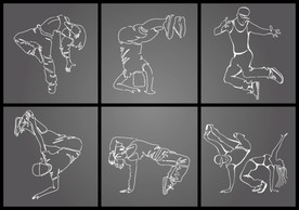 矢量手绘街舞系列