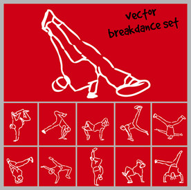 矢量手绘街舞系列