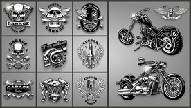 矢量摩托骑行文化系列