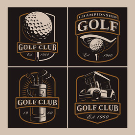 矢量高尔夫实用图标系列