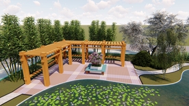 游园花架水池局部效果图JPG