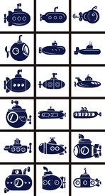 矢量卡通潜水艇系列