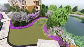 小区局部景观绿化效果图JPG