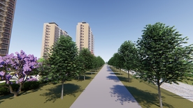 小区局部景观绿化效果图JPG