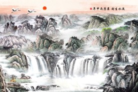 巨幅山水画背景墙