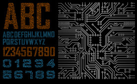 矢量电路创意字体系列