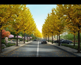 城市道路景观设计效果图