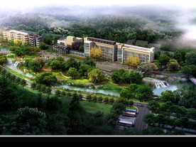 河道景观设计效果图