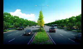 城市道路景观设计效果图