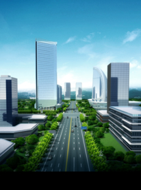 城市道路景观设计效果图