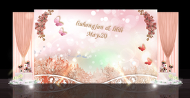 粉色婚礼迎宾区