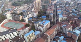 小城镇建筑群航拍4K视频