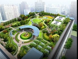 城市广场游园效果图