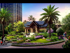 小区入口大门景观设计效果图