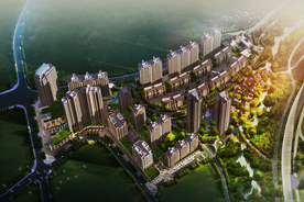 小区景观设计鸟瞰图