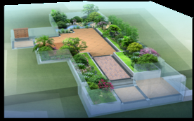 别墅庭院景观效果图