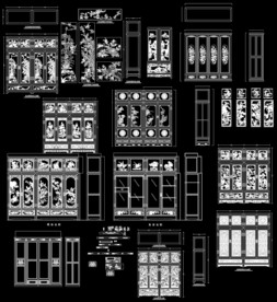 花鸟顶箱柜图纸