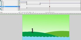 火柴人走跑跳绿色12秒动画