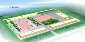 办公厂区绿化景观效果图