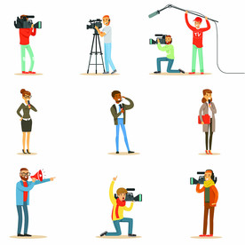 录影卡通人物插画