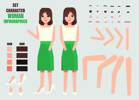 时尚女士卡通人物插画