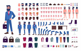 商务男士卡通人物造型插画