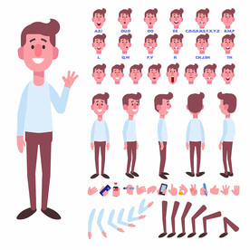 男孩卡通人物造型插画