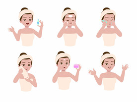 美容SPA卡通美女插画