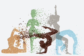 瑜伽抽象人物插画