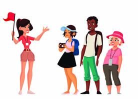 导游卡通人物插画