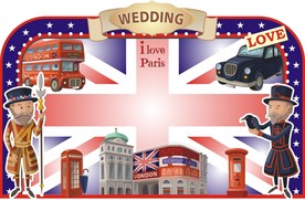 英伦婚礼舞台背景