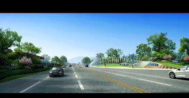 城市道路景观设计效果图