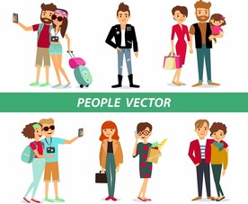 夫妻卡通人物插画