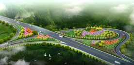 公路立交区互通效果图