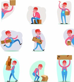 快递员卡通人物插画